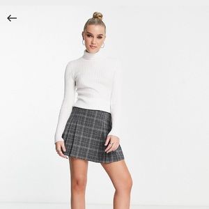 ASOS Roll Neck Sweater in Rib in Cream